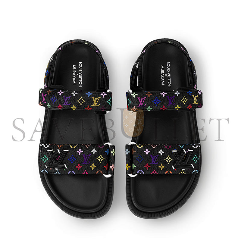 LOUIS VUITTON MURAKAM LV X TM LV SUNSET FLAT COMFORT SANDAL 1AGXFA LOUIS VUITTON MURAKAM LV X TM LV SUNSET FLAT COMFORT SANDAL 1AGXFA